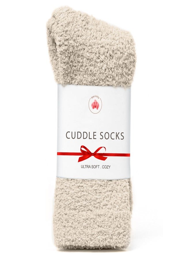 Dear Kitty Fuzzy Socks for Women & Men - Cozy Cloud Socks for Sleeping, Gifts, Spa, Travel, Stress Relief, Postpartum, Lounge Wear - Beige (Pack of 1) - Image 1